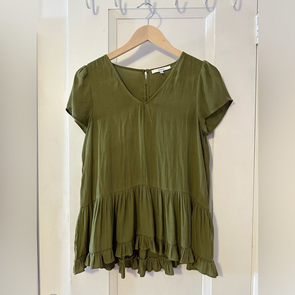 RO&DE sage green flowy shirt